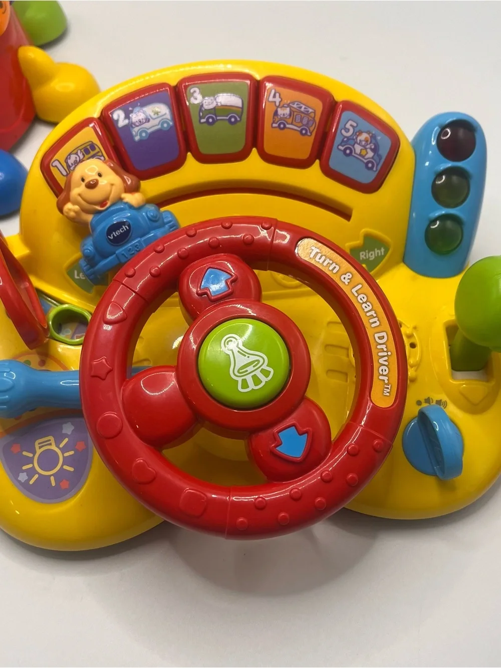 V-Tech Electronic Toddler Baby Toy Lot Phone Lady Bug Steering Wheel Light Sound